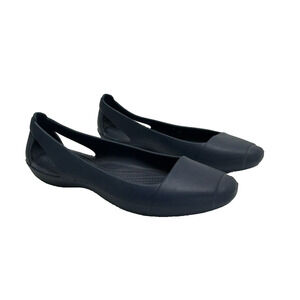 Crocs Sienna Ballet Flats Shoe Slide On Women Blue Toe Cap Sz 10 W‎ Waterproof